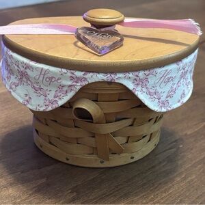 Longaberger, 2007 Horizon of Hope Basket with lid, fabric liner & plastic liner